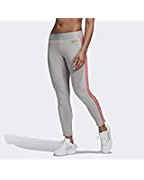 adidas Women's Essentials 3-stripes Tight, Medium Grey Heather/Prism Pink, X-Large